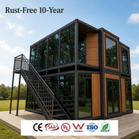 Villa clé en main en acier robuste, sans rouille, ignifuge A1, avec plancher MGO, conteneur préfabriqué extensible de 40 pieds sur 30 pieds, 4 ou 5 chambres