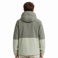 Chaqueta de Exterior Personalizada con Diseño de Parches, Chaqueta con Capucha, Forro Transpirable y Resistente al Viento, Adecuada para Senderismo y Montañismo