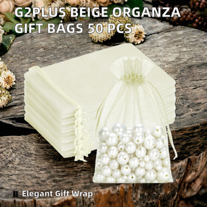 <b>Cream</b> Drawstring Gift <b>Bags</b>, Pouch for Jewelry, Candy, Wedding Party Favors, <b>Small</b> Gift Packaging Storage Sacks - Product Image 2
