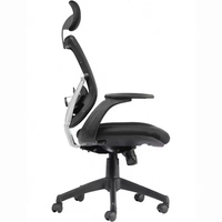 Chaise de bureau de direction moderne, dossier haut, soutien lombaire, hauteur réglable, design ergonomique en tissu, pivotante, certifiée TUV, aluminium