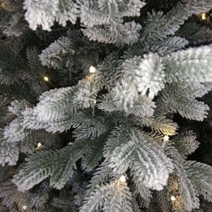 Best Seller Pre-Lit <b>Flocked</b> <b>Snow</b> PE PVC Mix <b>Christmas</b> <b>Tree</b> With Warm White LED Lights - Product Image 2
