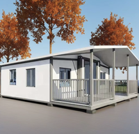 Casa Contenedor Prefabricada para Exteriores con Terraza, Estructura Plegable Expandible, Baño Completo, 2, 3 o 4 Dormitorios