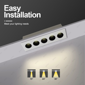 Thương mại nhôm lõm Downlight trong nhà văn phòng nhà 4W <span class=keywords><strong>6W</strong></span> 10W 20W 30W <span class=keywords><strong>2</strong></span> đến 15 đầu tùy chọn <span class=keywords><strong>LED</strong></span> lưới tản nhiệt tuyến tính ánh sáng - Product Image 2