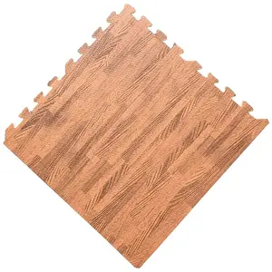 عالية الجودة 4 قطعة الطبيعي الخشب إيفا الأرضيات الفلين مكافحة زلة الحصير للطفل الأطفال البالغين