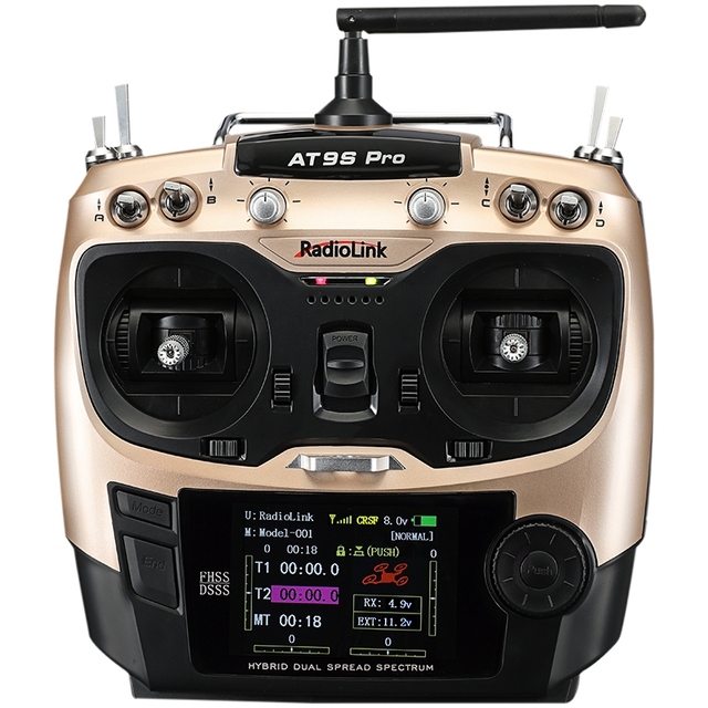 New Radiolink 2.4G AT9S Pro Radio Remote Control 9CH Transmitter & Receiver Mode 2