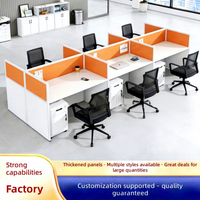 Ensemble de chaises de bureau, poste de travail pour 4/6 personnes, cloison de bureau, design moderne minimaliste, matériau PVC, résistant aux taches, anti-salissures