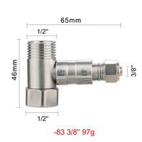 Raccord de robinet moderne à trois voies 3/8'' en acier inoxydable 304 pour eau froide, accessoires OEM pour cuisine, salle de bain, hôtel, baignoire