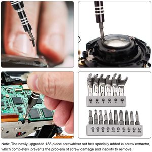 138 1 Độ Chính Xác Từ Điều Khiển Kit Thiết Bị Điện Tử Sửa Chữa Tuốc Nơ Vít 117 <span class=keywords><strong>Bits</strong></span> Linh Hoạt Trục Mở Rộng Rod Thép OEM Tùy Chỉnh - Product Image 4