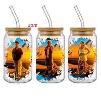 Una Gran Cantidad de Diseños se Pueden Personalizar, Envolturas para Vasos UV DTF de 16 oz, Pegatinas para Vasos con Diseños de Programas de Televisión, Pegatinas de Transferencia para Vidrio