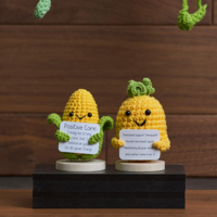 Op maat gemaakte groothandel fruit en groente emotionele ondersteuning handgemaakte gehaakte amigurumi poppen ornament met positief label basis