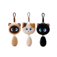 Nouveauté : Adorable pendentif chat en peluche longue avec commande vocale IA, yeux LED, compagnon émotionnel pour enfants, Meow Elf, tendance transfrontalière