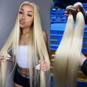 China wet and wavy cheap russian raw 613 blonde human hair bundles,raw 613 virgin hair,long silky blonde brazilian human hair