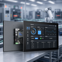 10.1 Panel Kontrol Industri Kustom Tahan Suhu Luas dengan HMI RS485 RS232 All in One IP65 Panel PC Industri