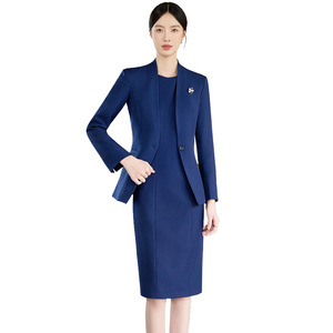 Women's Suit <b>Set</b> Black Midi Skirt Full Sleeve <b>Blazer</b> Anti-Wrinkle Office Lady Workwear Professional Dress - Product Image 5