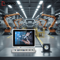 LinNuo PC Industrial de 10.4 Pulgadas, Serie LPC FR104 W, Diseño sin Ventilador, Opcional con Intel 12/13 Gen J1900, RAM y SSD Personalizables, Panel Frontal IP65