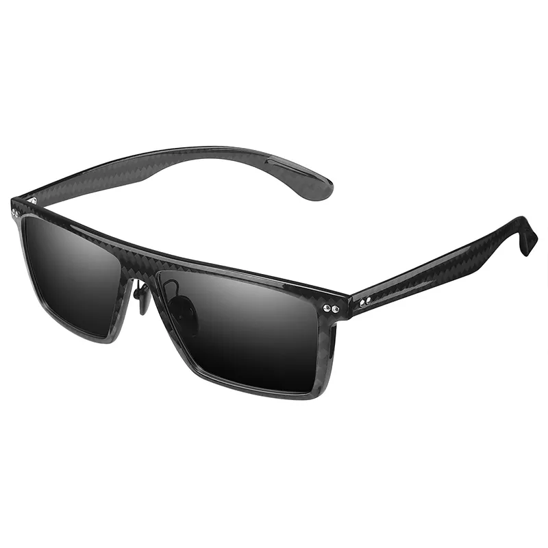 Polarize 80's Retro klasik şık tam karbon Fiber güneş gözlüğü erkekler kadınlar için hafif Metal çerçeve gözlük logosu güneş gözlüğü