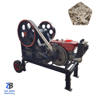 Broyeur de roche à petite échelle Broyeur de pierres portable pour moteur diesel Broyeur de mâchoire de roche pour minerai d'or