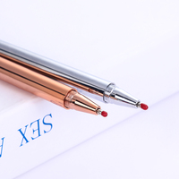 Stylo Gel de Luxe en Cuivre et Laiton de Haute Qualité 0,5 mm Bleu avec Logo Personnalisé Or Rose Métal Chromé Brillant Finition Miroir Promotionnel