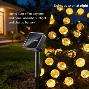 Hot Sale IP65 Waterproof Crystal Ball 8 Modes Neutral White Outdoor Spherical Solar <b>String</b> Lights Garden Lawn Patio Gazebo - Product Image 3