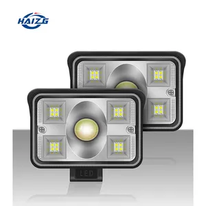 Haizg luz de led, cor dupla, 40w, luzes de led para barra, 4 polegadas, trabalho em led, para caminhão, acessórios de iluminação automática off-road