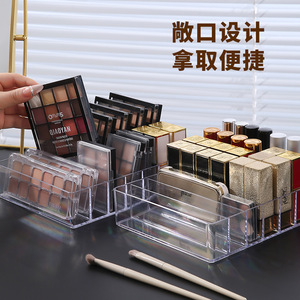Transparent Acrylic Eyeshadow Storage <b>Box</b> 7 Compartment Cosmetic Desktop Organizer <b>Makeup</b> Palette Holder - Product Image 5