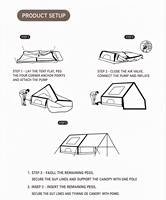 Tenda Kemping Tiup Oxford Fabric 2-in-1 Anti Angin Anti Badai dengan Pompa Elektrik