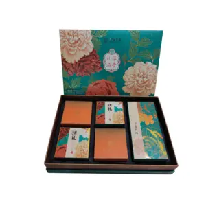 Boîte cadeau de luxe multi-couches imprimée personnalisée pour biscuits biscuits bonbons avec plateaux séparateurs Inserts Mooncake boîte cadeau emballage