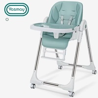 Chaise haute pliable moderne pour bébé avec table à manger en plastique PP et roulettes pour une utilisation en intérieur