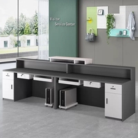 Table de réception de bureau moderne blanche comptoir de salon de beauté en bois durable réception pour hôtels gymnases écoles hôpitaux supermarchés