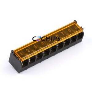 MXHB9500G-9.5-09P-BK01A-Cu-S-A Barrier Terminal Block Through hole,P=9.5mm Connector Three Sides 9.5mm 1x9P Straight Pin - Product Image 1