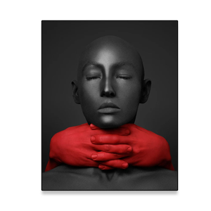 لوحة فنية حديثة لامرأة سمراء عارية، لوحة قماشية حمراء مطبوعة، لوحة جدارية لغرفة المعيشة، فن أفريقي مثير، لوحة معلقة - Product Image 5