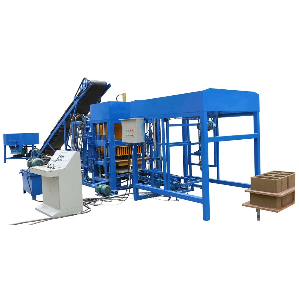 QTJ4-15 fully automatic cement hollow interlock paving blocks machine hydraulic concrete block making machine