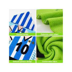 Toalla de Baño para Bebé SYNPOS, con Capucha Más Gruesa, 90% Algodón, 10% Poliéster, Multicolor, Lindos Patrones Cuadrados a Rayas, para Niños y Niñas, para Playa y Baño - Product Image 4