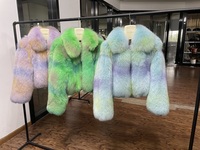 Mengjiqiuchen-veste bombardier pour femmes, QC21081, mode hiver, manteau de luxe couleur arc-en-ciel, vraie fourrure de renard