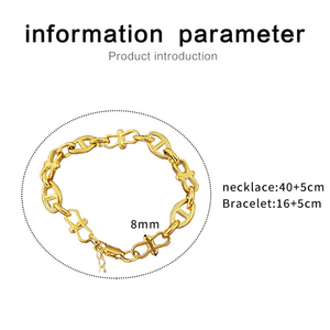 TG collana senza tempo in acciaio inox eleganza fibbia con catena a maglie Marine placcata in oro sofisticati gioielli nautici - Product Image 6