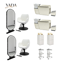 Fauteuil de barbier inclinable et réglable YADA Luxury Gold en cuir marron, pour salon et hôpital, usage professionnel.