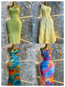 <span class=keywords><strong>Robe</strong></span> sexy pour <span class=keywords><strong>femme</strong></span> à rayures, style décontracté et tendance - Product Image 4