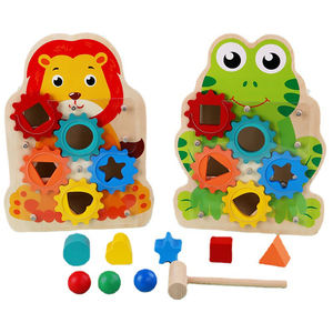 Giocattoli per la prima educazione dei bambini gioco di abbinamento colore cognizione <span class=keywords><strong>puzzle</strong></span> giocattoli attrezzatura in legno bussare tavolo giocattolo Montessori - Product Image 1
