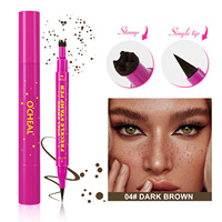 O'cheal Stylo tampon double tête 3-en-1 pour taches de rousseur, effet naturel, résistant à la décoloration, waterproof, avec tampon eyeliner