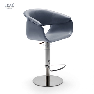 Taburete de <span class=keywords><strong>Bar</strong></span> Giratorio Ajustable EKAR Aria, Silla de Comedor de Cuero Sintético Contemporáneo para el Hogar, <span class=keywords><strong>Bar</strong></span> y Hotel - Product Image 1