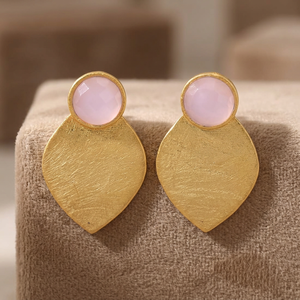 Handmade Gold Plated Stainless Steel Imitation Pearl <b>Stud</b> Earrings Boho Trendy Fashion - Product Image 2