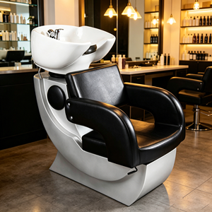 Lavacabezas clásico para barbería y salón de belleza con silla de champú - Product Image 3