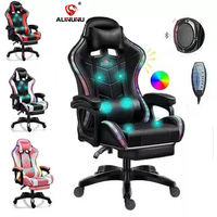 Chaise de jeu LED RVB ALINUNU, directement de l'usine, pour salle de jeu, chaise de jeu rose avec massage et haut-parleurs