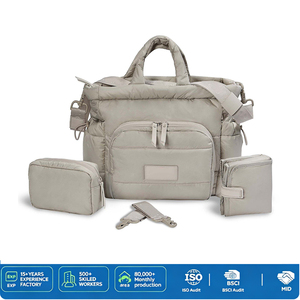 <span class=keywords><strong>Borsa</strong></span> Mummy Morbida e Imbottita Personalizzata con Logo, <span class=keywords><strong>Borsa</strong></span> per Pannolini e Allattamento Trapuntata con Tracolla - Product Image 1
