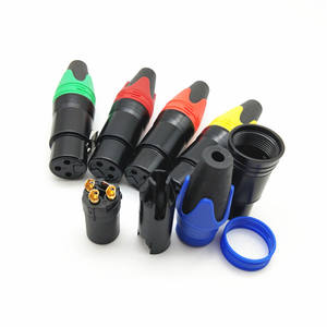 Connecteur XLR symétrique femelle CANNON 3 broches, cœur en cuivre plaqué or, noir - Product Image 4