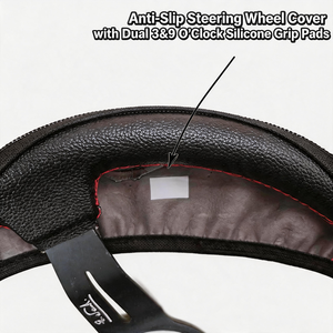Funda Antideslizante para Volante de Fibra de Carbono, se Mantiene Firmemente sin Deslizamientos, de Cuero de Microfibra, Ajuste Universal para Auto y SUV - Product Image 2