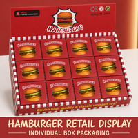 Jouet Squishy Hamburger, Jouet Anti-Stress à Presser, Cadeau Nouveauté Sensoriel, 1 Pièce en Boîte Colorée