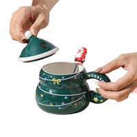 Mug en céramique de Noël RTS, boîte cadeau, mug à café Père Noël Bonhomme de neige, mug à eau de Noël pour la veille de Noël, cadeau de Noël en gros