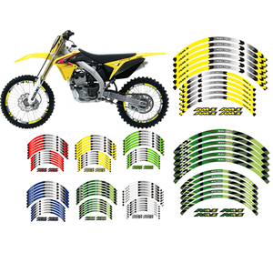Set di Adesivi Riflettenti per Cerchioni e Mozzi Ruota Moto per Suzuki RMZ450 RMZ250 RMZ 450 250 <span class=keywords><strong>RM</strong></span> Z450 Z250 <span class=keywords><strong>Z</strong></span> - Product Image 2