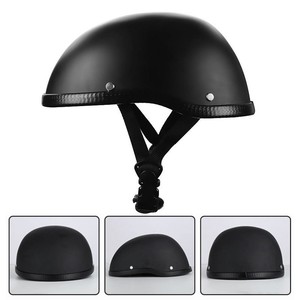 Medio casco motocicleta hombres mujeres adultos punto aprobado Vintage media cara casco con visera transparente adicional casco de moto - Product Image 4
